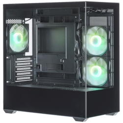 ���l�u��  KRC-mT01�V���[�Y Micro ATX�}�U�[�{�[�h�Ή� �K���X�p�l��(�t�����g�E���T�C�h)�̗p ARGB�t�@������ �s���[���XPC�P�[�X (�u���b�N)�@KRC-mT01B