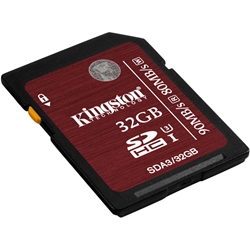32GB SDHCJ[h UHS-I Speed Class 3 R:90MB/b W:80MB/b SDA3/32GB