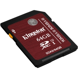 64GB SDXCJ[h UHS-I Speed Class 3 R:90MB/b W:80MB/b SDA3/64GB