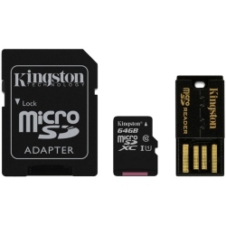 64GB Class 10 microSDXCJ[h + SD adapter + USB reader Multi Kit MBLY10G2/64GB