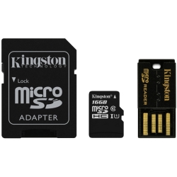 16GB Class 10 microSDHCJ[h + SD adapter + USB reader Multi Kit MBLY10G2/16GB