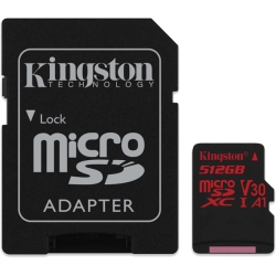 512GB microSDXCJ[h UHS-I speed class 3 (U3) 100R/80W w/SD Adapter SDCR/512GB