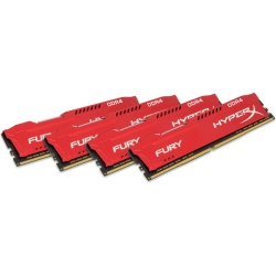 8GBx4 DDR4 2666MHz CL16 1.2V HyperX Fury Red OC Unbuffered DIMM PC4-21300 HX426C16FR2K4/32