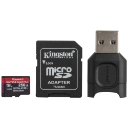 Canvas React Plus microSD Kit 256GB Class 10 UHS-II U3 V90 A1 microSDXCJ[h + SD adapter + MobileLite Plus USB reader Kit MLPMR2/256GB