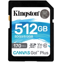 512GB SDXCJ[h Canvas Go! Plus Class 10 UHS-I U3 R:170MB/b W:90MB/b SDG3/512GB