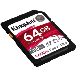 キングストン SDXCカード 64GB UHS-II V90 Canvas React Plus SD Card SDR2/64GB