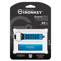キングストン 64GB USB Type-C IronKey Keypad 200C FIPS 140-3 Lvl 3 AES-256 IKKP200C/64GB