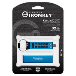 キングストン 32GB USB Type-C IronKey Keypad 200C FIPS 140-3 Lvl 3 AES-256 IKKP200C/32GB