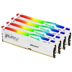 128GB DDR5 5600MT/s CL40 DIMM (Kit of 4) FURY Beast White RGB XMP KF556C40BWAK4-128