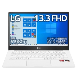 LG Ultra PC 13.3C` Ryzenf (Ryzen 3 4300U/4RA/4Xbh/4GB/1920x1080/IPS/NVMe 256GB/980g/15.5/Windows10 Home/OfficeȂ) 13U70P-GR31J