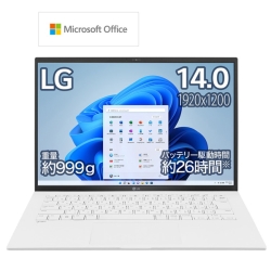 LG gram m[gp\R [Core i5-1240P/8GB/SSDE512GB/ODDȂ/Windows 11 Home/MS Office Home & Business 2021/14.0^/999g/ő26/Xm[zCg] 14Z90Q-KR54J1