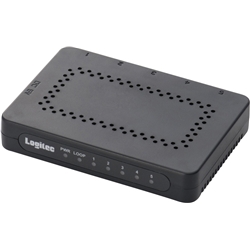 1000BASE-T対応 超小型スイッチングハブ/ファンレス/5ポート/ブラック LAN-GSW05PSBE