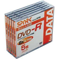 SPARK f[^pDVD-R 4.7GB 8{ 5P[X SP DVR47 8XWJ5P