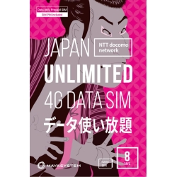 JAPAN UNLIMITED 4G DATA SIM (8DAYS) MS004ND00007