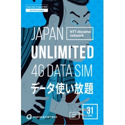 JAPAN UNLIMITED 4G DATA SIM (31DAYS) MS001ND00030