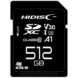 SDXCJ[h ^Cv 512GB Class10 UHS-1Xs[hNX3 V30 A1Ή HDSDX512GCL10V30