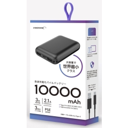 HIDISC USB Type-Co͑Ή 10000mAh ^RpNgoCobe[ ubN HD2-MBTC10000BK