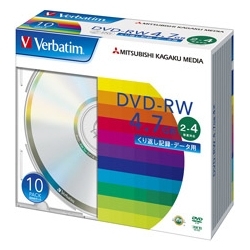 DVD-RW 4.7GB PCf[^p 4{Ή 10XP[X Vo[fBXN DHW47Y10V1