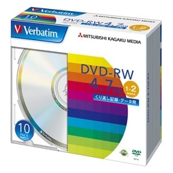 DVD-RW 4.7GB PCf[^p 2{Ή 10XP[X Vo[fBXN DHW47N10V1