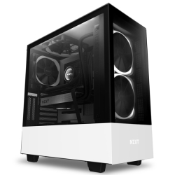 NZXT H510 Elite ミドルタワーケース 前面＋側面ガラスパネル RGB LED発光＆ファン制御機能搭載 White & Black  CA-H510E-W1 - NTT-X Store