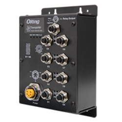 ORing 鉄道向けEN50155準拠 非管理型8ポートイーサネットスイッチ DC24V入力 TGXS-1080-M12-MV