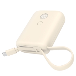 オウルテック MOTTERU USB-Cケーブル一体型モバイルバッテリー 10000mAh 残量表示ディスプレイ PD35W入出力 PSE適合製品 2年保証 アーモンドミルク 製品サイズ約63(W)×26(D)×85(H)mm MOT-MB10004-ECAM 5,051円