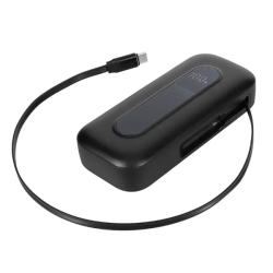 オウルテック モバイルバッテリー/LPB10021CRシリーズ/10000mAh/PD20W対応/ケーブル内蔵/タブレット、スマートフォン、Wi-Fiルーター、加熱式たばこ、その他USB充電機器/ブラック OWL-LPB10021CR-BK