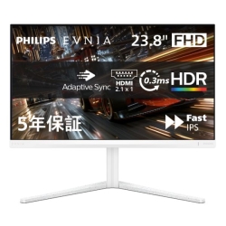 EVNIA 260Hz�Ή��Q�[�~���O�t���f�B�X�v���C �i23.8�^/1920×1080/HDMI�ADP/�z���C�g/�X�s�[�J��/5�N�ԃt���ۏ؁j