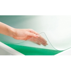 プラス デスクマット ななめカット(塩ビ) OAタイプ DM-106MW マウス対応 Wタイプ(下敷付グリーン) W990×D590mm 41340