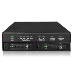 2.5C` SATA HDD/SSDڗpRAIDjbg 5.25C`xCTCY RAID 1 & JBOD[hΉ