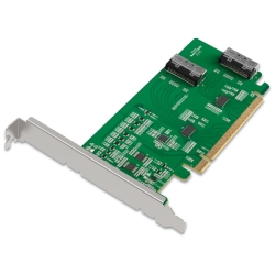 ICYDOCK �M���␳�pRedriver���� PCIe 5.0 x16�X���b�g �Ή� 2 x MCIO 8i (SFF-TA-1016) �ϊ��A�_�v�^�J�[�h