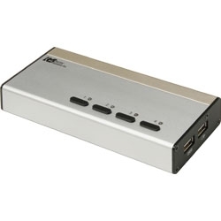 ラトックシステム パソコン自動切替器 USB接続 DVI・Audio対応 (PC4台 
