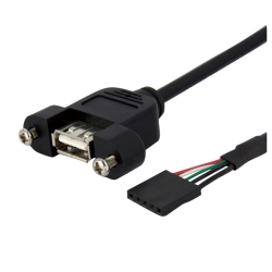 91cmUSB2.0パネルマウント型USBヘッダピン変換ケーブルUSBマザーボードヘッダー(5ピンメス)-パネルマウント用USBAポート(メス)