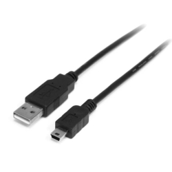 ミニUSB変換ケーブル2m/USB-A(4ピンオス)-ミニUSB(5ピンオス)/USBmini-Bケーブル/レガシー端子の旧型デバイスをパソコンに接続/480Mbps/ライフタイム保証