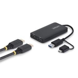 USB - HDMI�ϊ��A�_�v�^�[/USB-C USB-A�ڑ�/2���/HDMI�i4K30Hz + 1080p�j