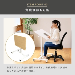 STARPLATINUM 快適ワークの昇降デスク 手動式 LD703 ナチュラル/ホワイト TVSOFLD703NAW