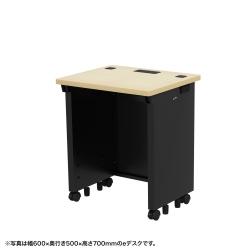 サンワサプライ eデスク(薄い木目+ブラック)W600×D500×H720【受注生産品】 ED-SK6050BKLM72