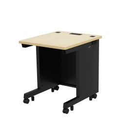 サンワサプライ eデスク(薄い木目+ブラック)W600×D700×H700【受注生産品】 ED-SK6070BKLM