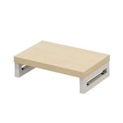 サンワサプライ eモニタ台(角脚・薄い木目天板)W400×D250【受注生産品】 EMR-LCK4025LM