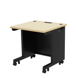 サンワサプライ eデスク(薄い木目+ブラック)W700×D700×H700【受注生産品】 ED-SK7070BKLM