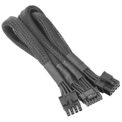 PCIe 5.0 スプリッターケーブル Sleeved PCIe Gen 5 Splitter Cable (Dual 8Pin to 12+4Pin) 60cm AC-063-CN1NAN-A1