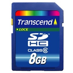 8GB SDHC CARD (SD 2.0 SPD Class 6) TS8GSDHC6