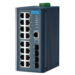YƗpR~jP[VEKI 16 Fast Ethernet + 4SFP Managed Ethernet Switch EKI-7720E-4F-AE