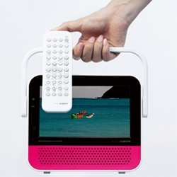 ツインバード ポータブル防水DVDプレーヤー DVD ZABADY （ピンク） VD