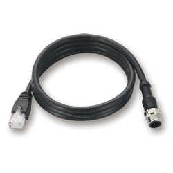 M12 to RJ45 Cat-5E UTP�M�K�r�b�g�C�[�T�l�b�g�P�[�u�� with IP67-rated 8-pin male 12