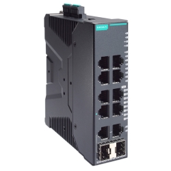 MOXA 8PoE+ポート付き 産業用 10ポート フルギガビット スマートイーサネットスイッチ (ワイド温度モデル) SDS-G3010-8POE-2GTXSFP-T