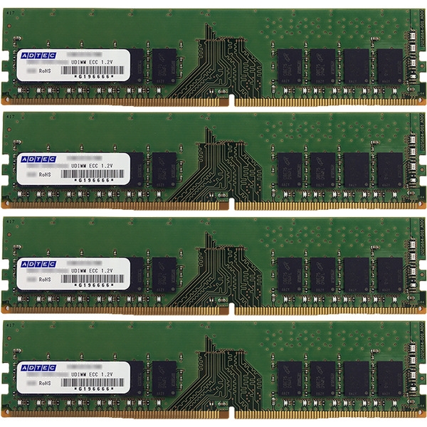 DDR4-2400 UDIMM ECC 16GB×4 2Rx8 ADS2400D-E16GDB4