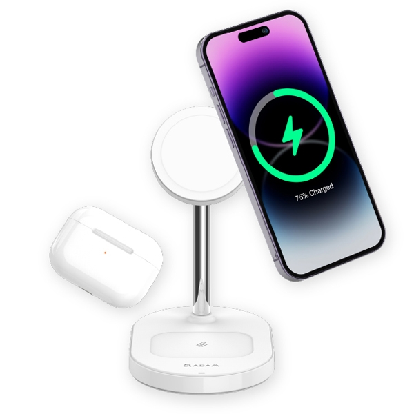 Omnia M2+ 2in1 MagSafeΉCX}[d iPhone 12/13/14/15 V[YAAirPods & AirPods Pro V[Y APAADM2POGWH