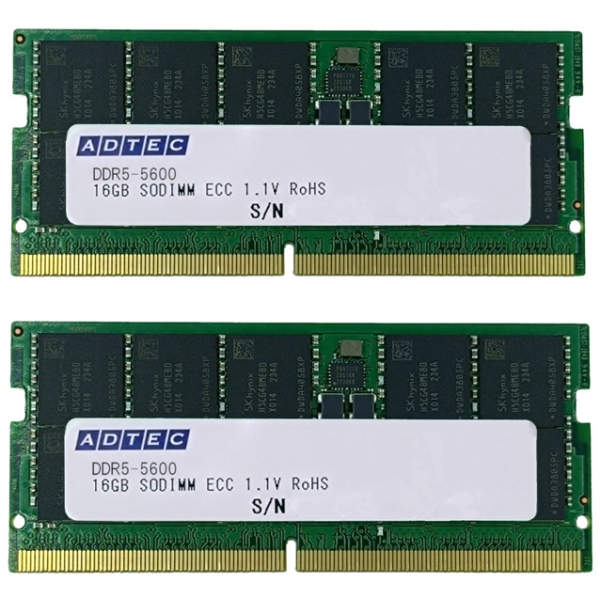 DDR5-5600 SO-DIMM ECC 16GB×2 1Rx8 ADS5600N-E16GSBW