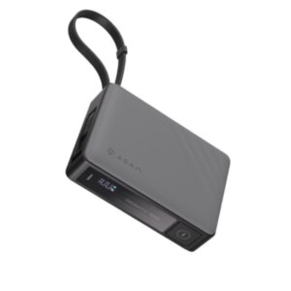 充電ケーブル内蔵、30W急速充電対応モバイルバッテリー (10000mAh) グレー APBADGV30WGY